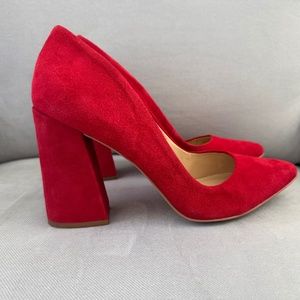 Vince Camuto Suede Block Heel Pump